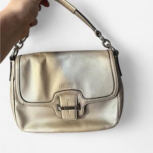 Coach Beige Leather Shoulder Bag